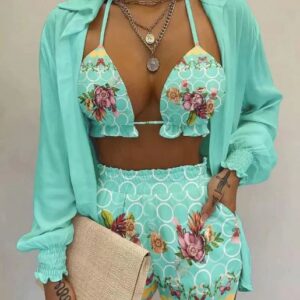 Damen 3 Stück Set Sommer Outfit